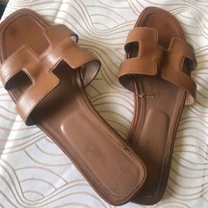 Hermes Brown slippers
